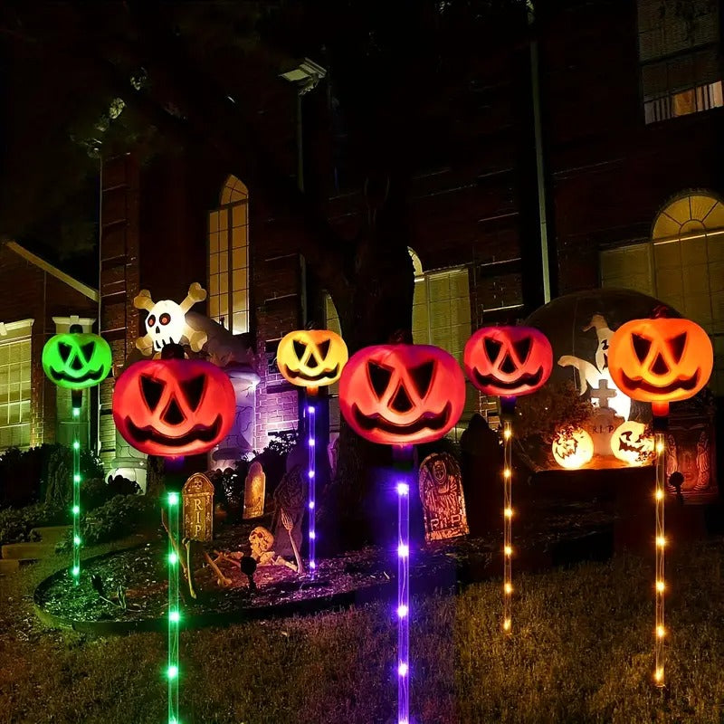 Halloween Pumpkin Solar Lights 6-Piece Set