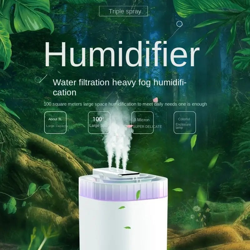 Silent Rhythm Humidifier 3L Three Spout Home Office