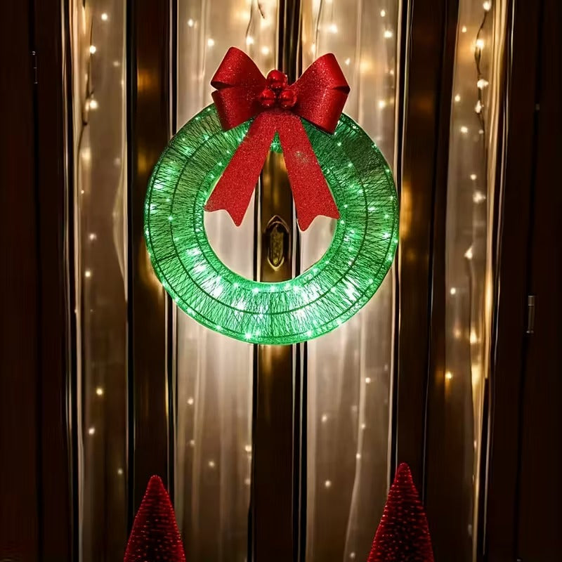 Outdoor Christmas Wreath with LED Lights