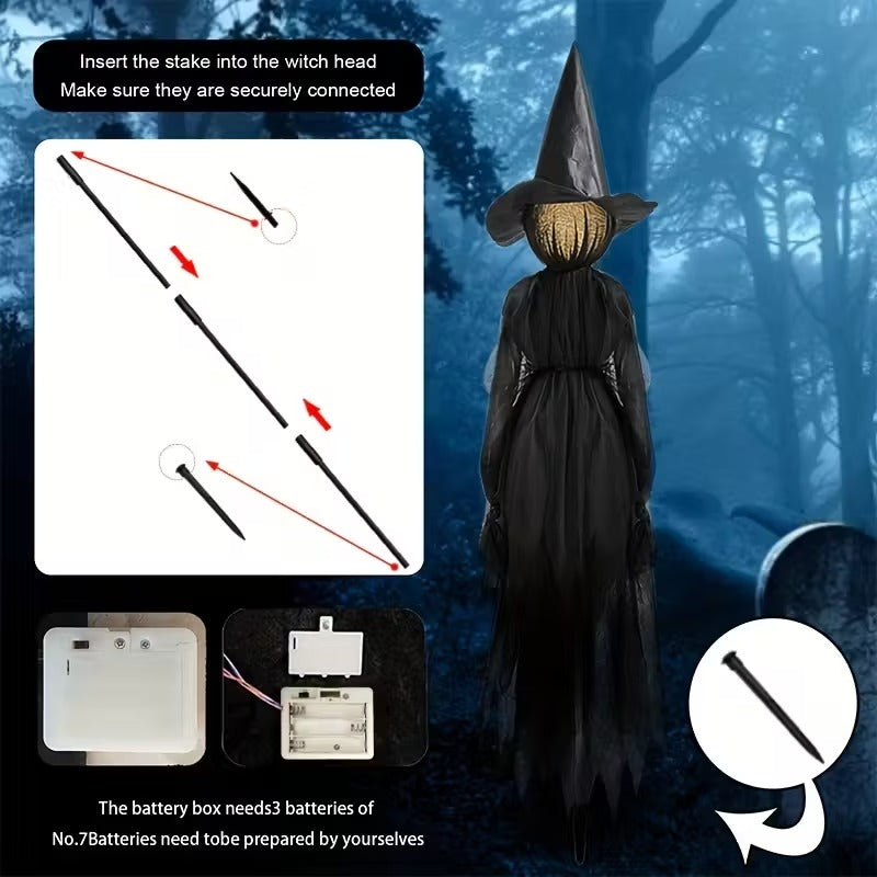 Sound and Light Witch Halloween Decoration