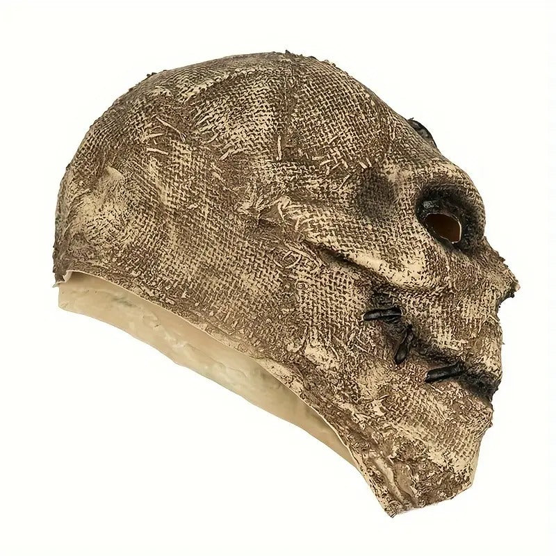 Halloween Scarecrow Skull Mask with Hat