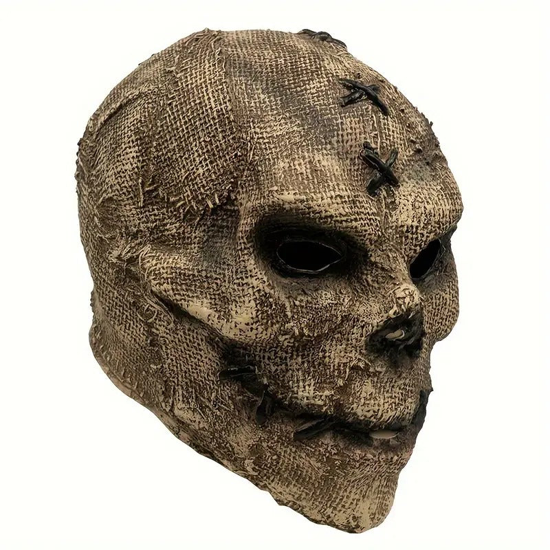 Halloween Scarecrow Skull Mask with Hat