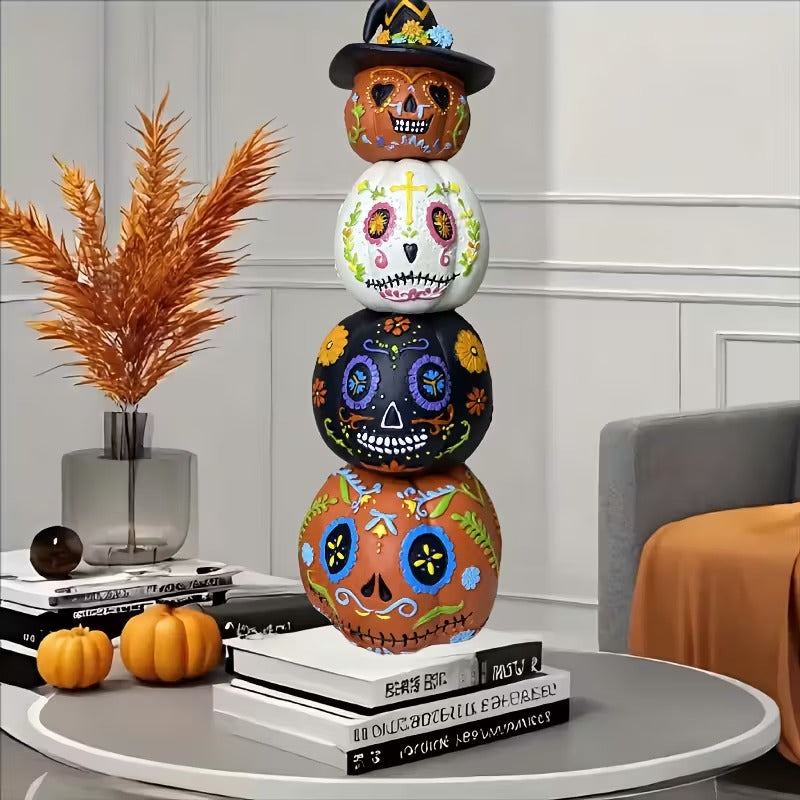 Halloween Pumpkin Resin Decorations Set (4pcs)