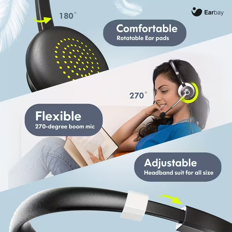 USB Headset with Microphone for Laptop and PC