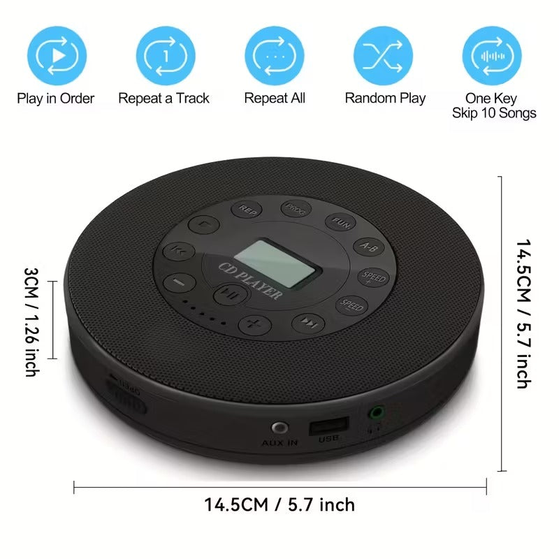 CD Player with Dual Stereo Speakers