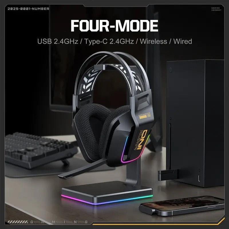 Wireless Gaming Headset GT828 with RGB & Mic
