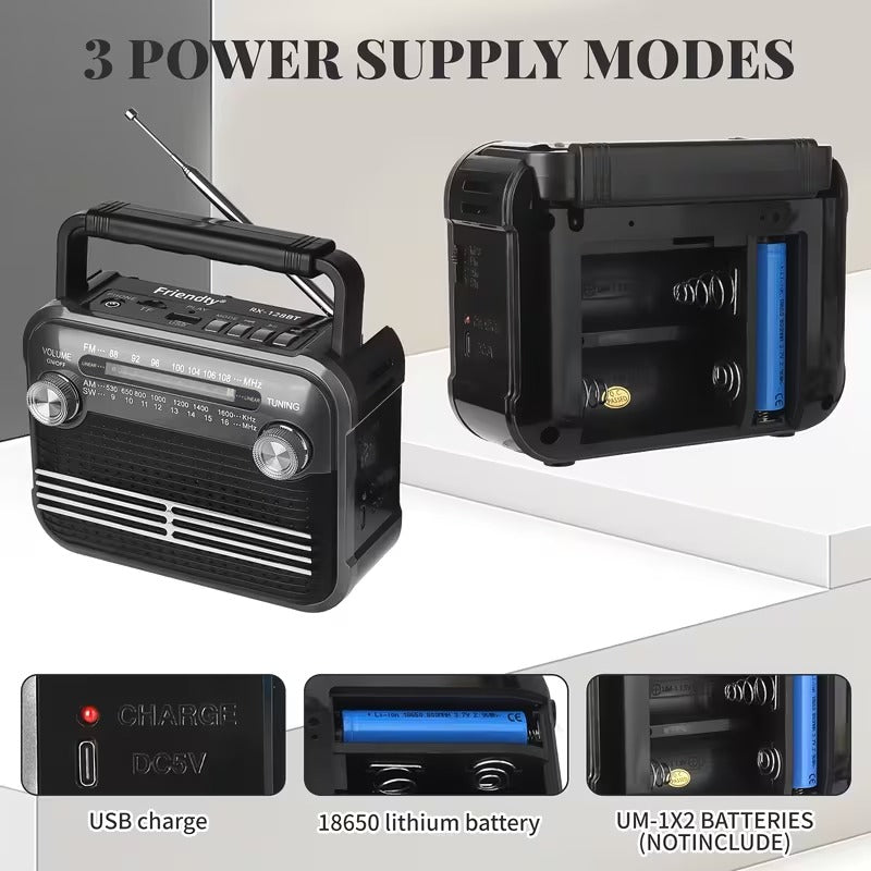 All-Band Radio with USB/BT/FM/AM/SW