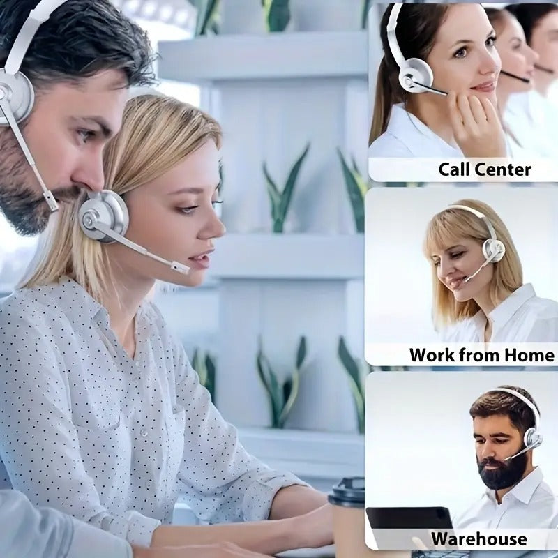 Wireless Headset with Mic and Charging Dock