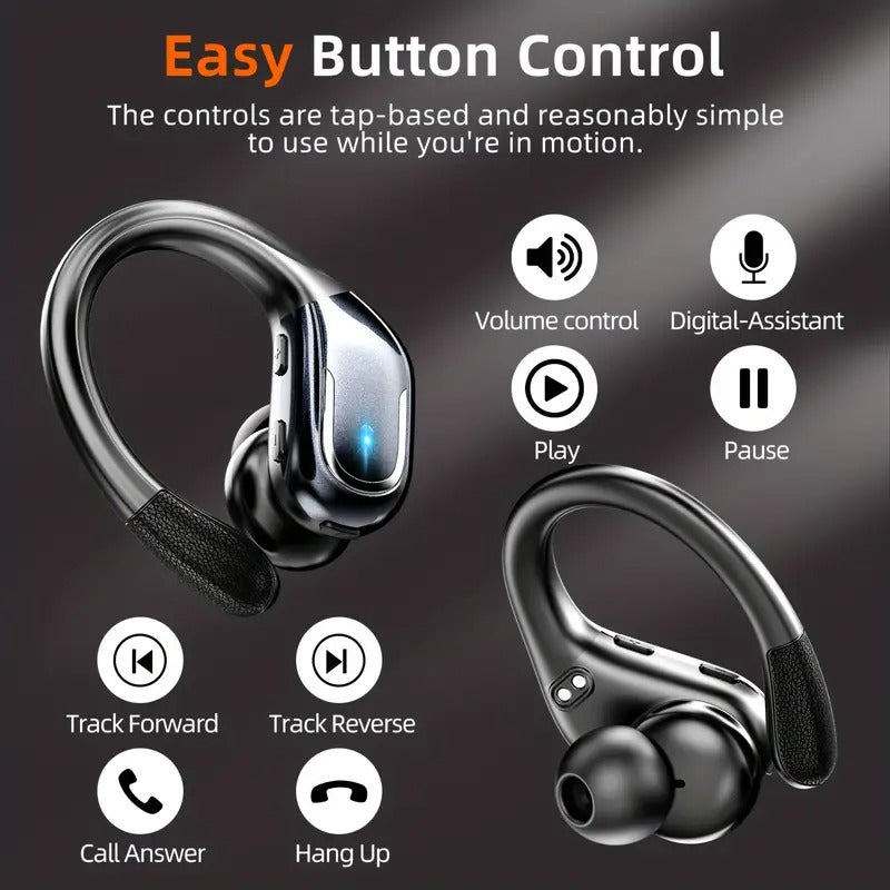 Wireless Sport Earbuds with Mic & LED Display