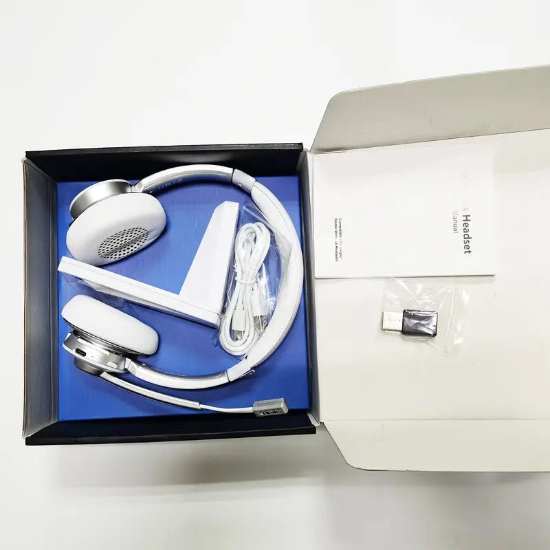 Wireless Headset with Mic and Charging Dock