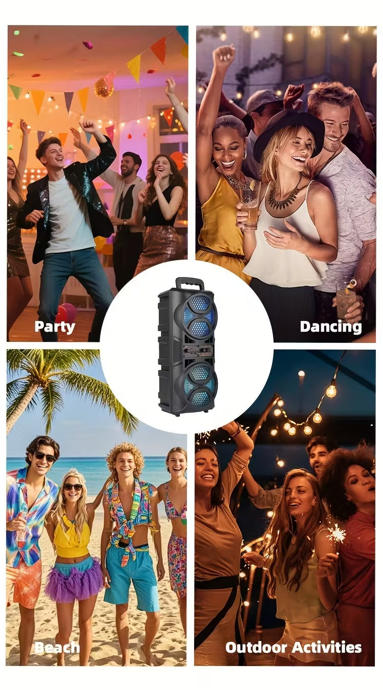 3000W Portable Wireless Speaker with Dual Subwoofers