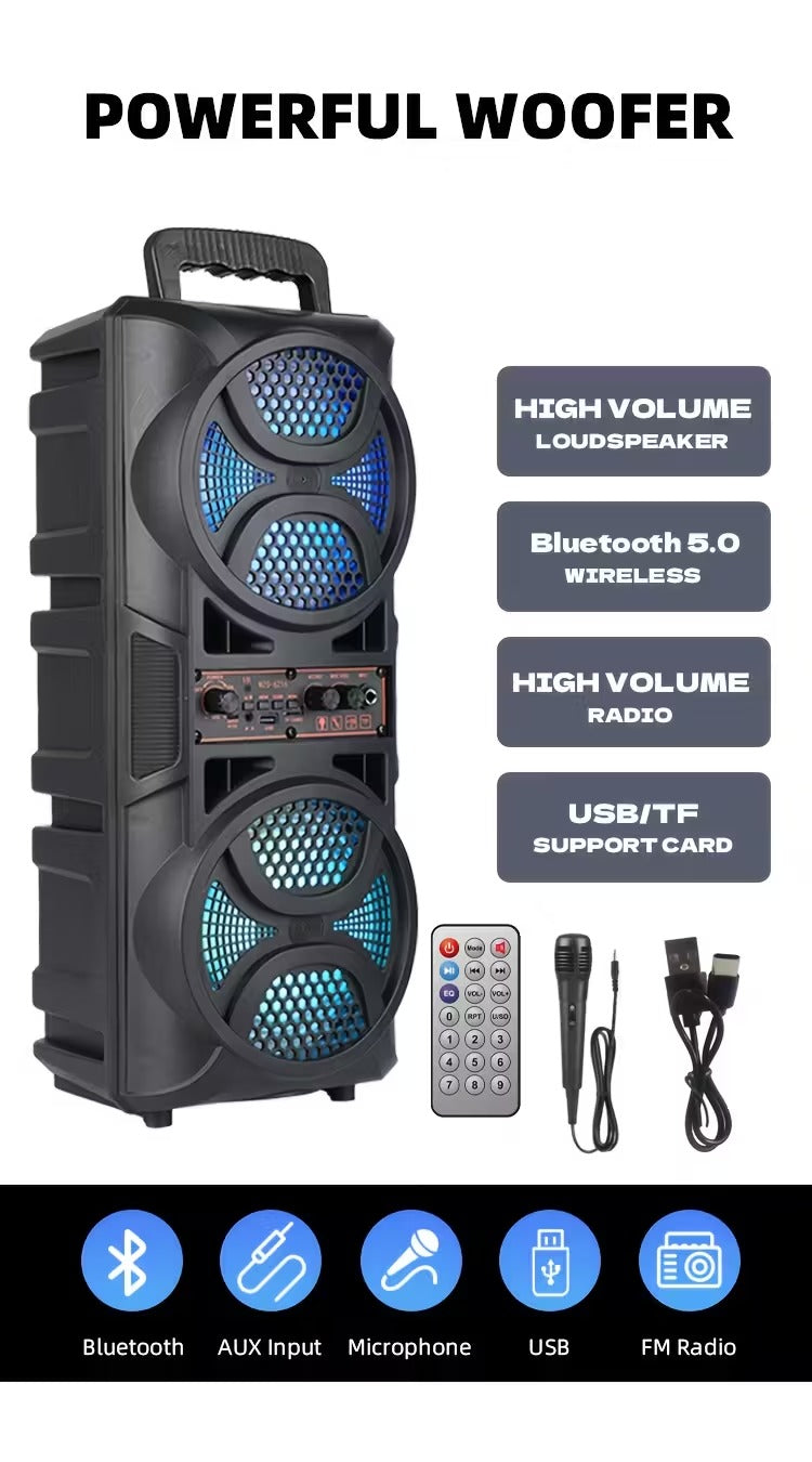 3000W Portable Wireless Speaker with Dual Subwoofers
