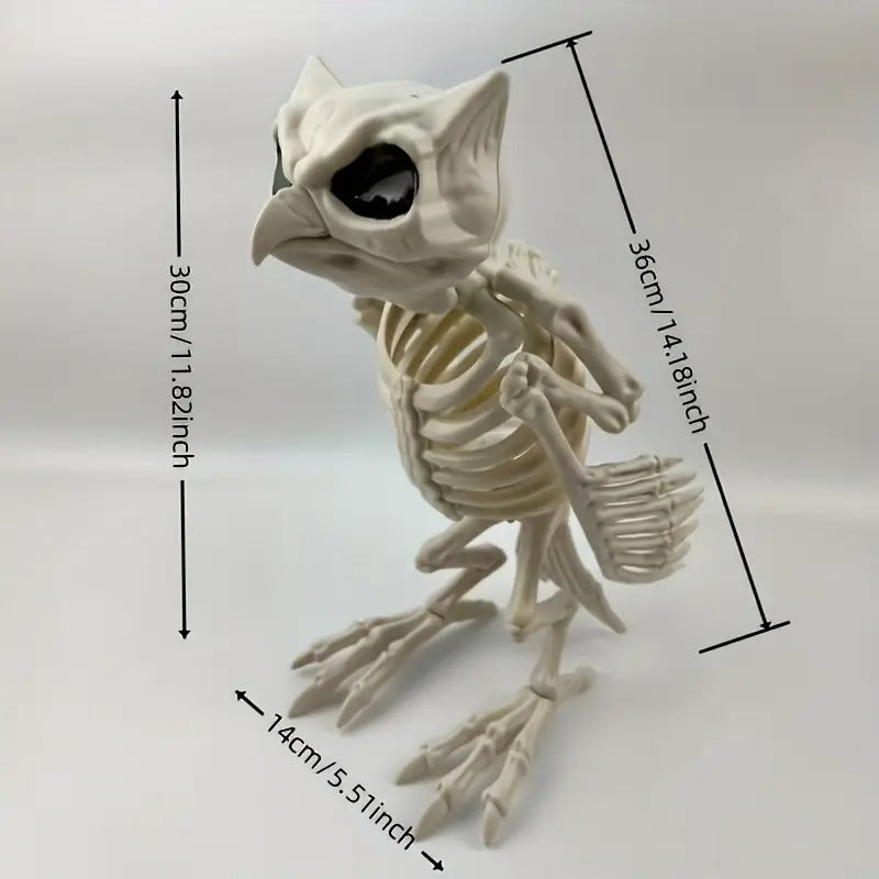 Halloween Owl Skeleton Outdoor Statue Yard Decor