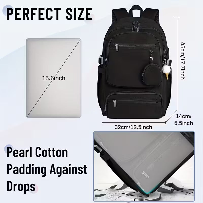 Casual Laptop Backpack with Adjustable Shoulder Straps