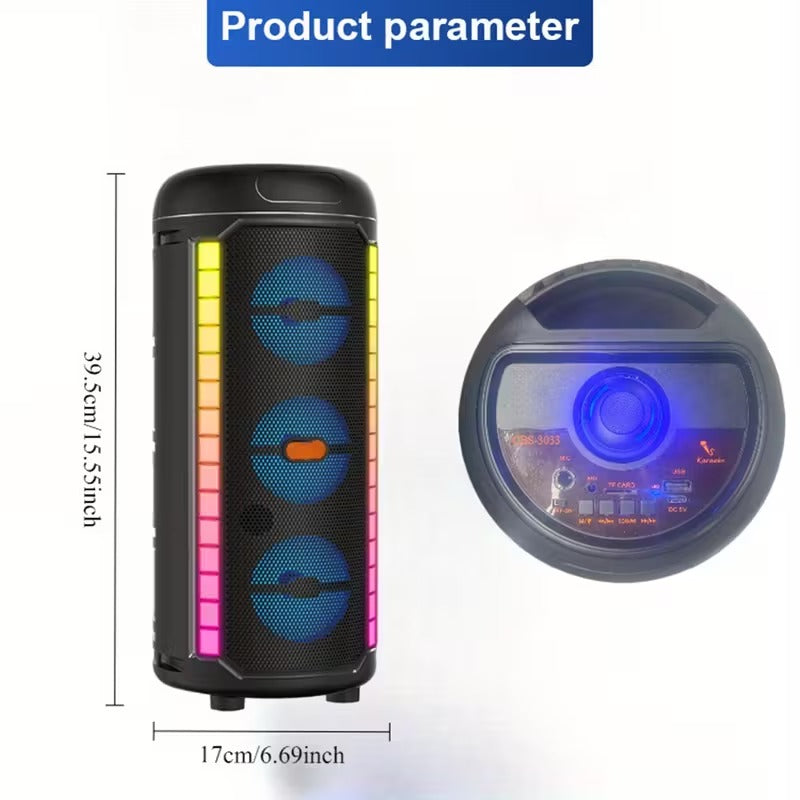 Portable Wireless Speaker with RGB Lighting & Microphone