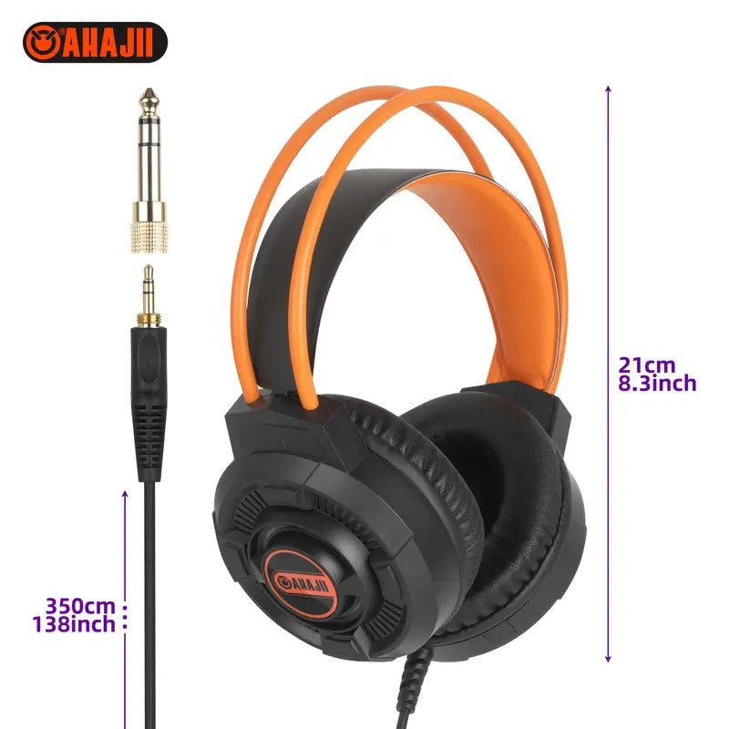 Studio Monitor Headphones Orange & Black Closed-Back Design