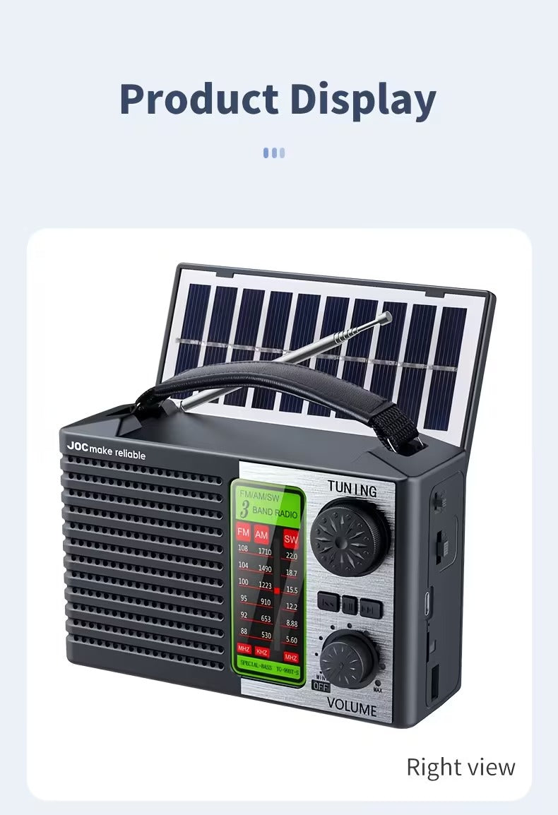 Solar Radio Wireless FM/AM/SW MP3 Player