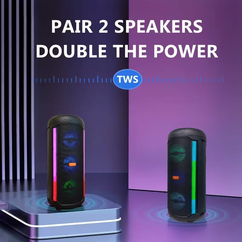 Portable Wireless Speaker with RGB Lighting & Microphone