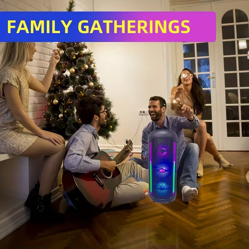 Portable Wireless Speaker with RGB Lighting & Microphone