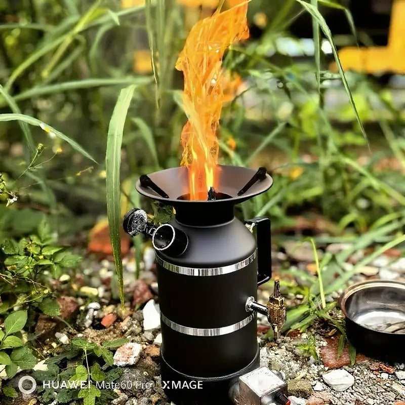 Outdoor Fire Pit Stove with Kettle