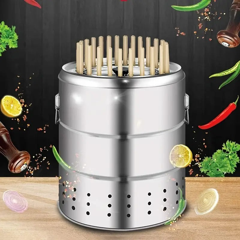 Charcoal Grill with 30 Skewers