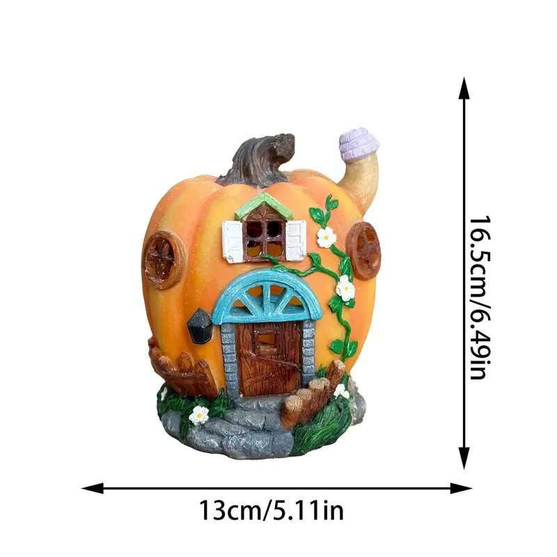 Solar Pumpkin House Outdoor Halloween Decor