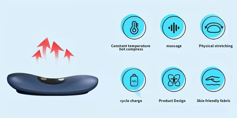 Electric Lumbar Massager with Heat & Vibration