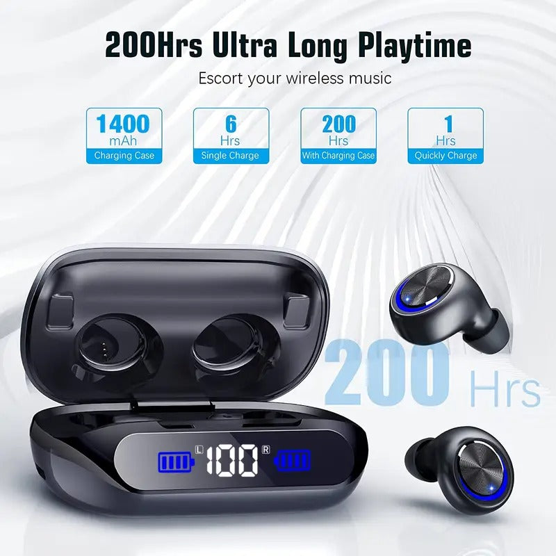 Wireless Earbuds Playtime Bluetooth 5.3 Noise Cancelling