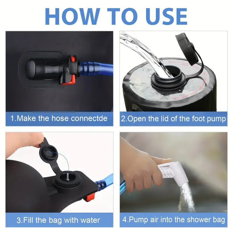 Shower Bag with Foot Pump