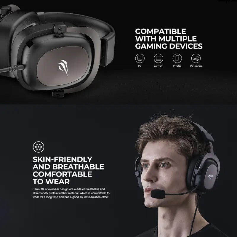 Wired Gaming Headset and Surround Sound with Mic