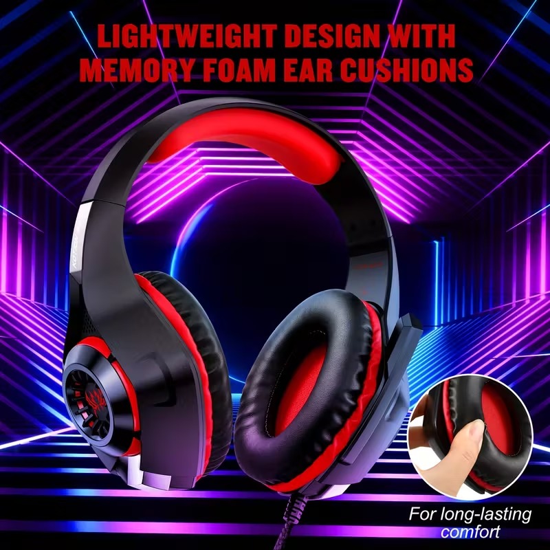 Gaming Headset with Mic for PS4 PS5 Xbox PC