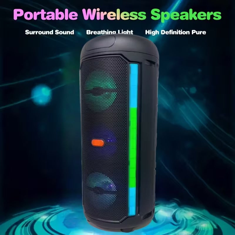 5000W Dual 9cm PA Speaker with Mic & Colorful Lights