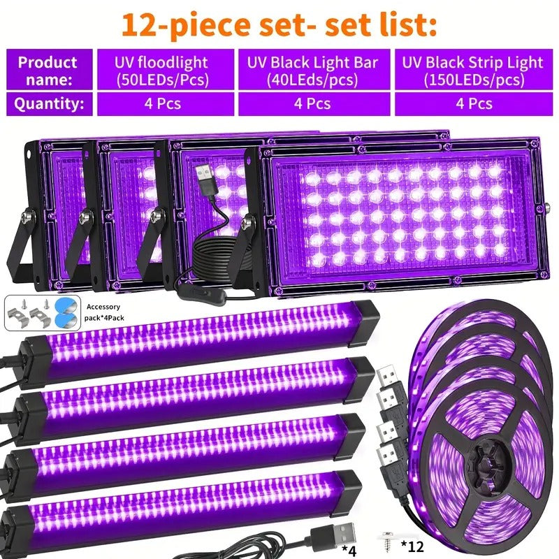 Halloween UV Black Light Bar USB Plug
