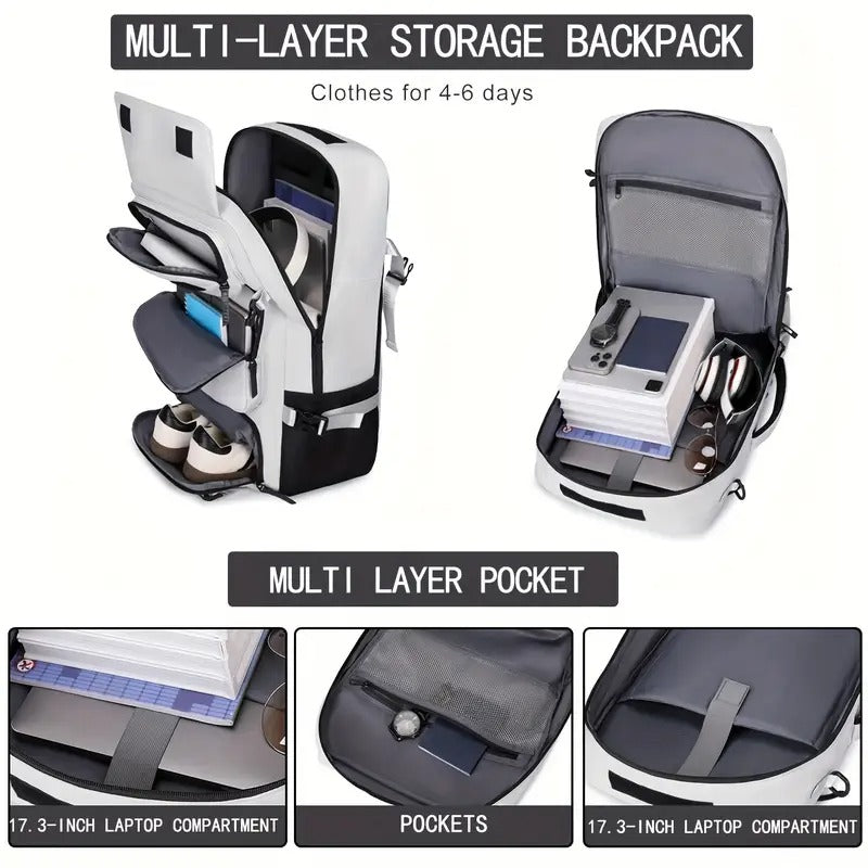 Travel Backpack with Laptop & Shoe Compartment
