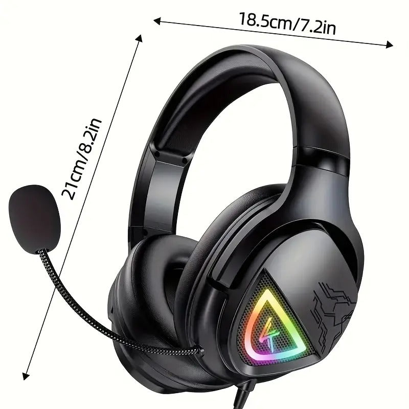 Gaming Headset with LED Light & Stereo Bass Mic