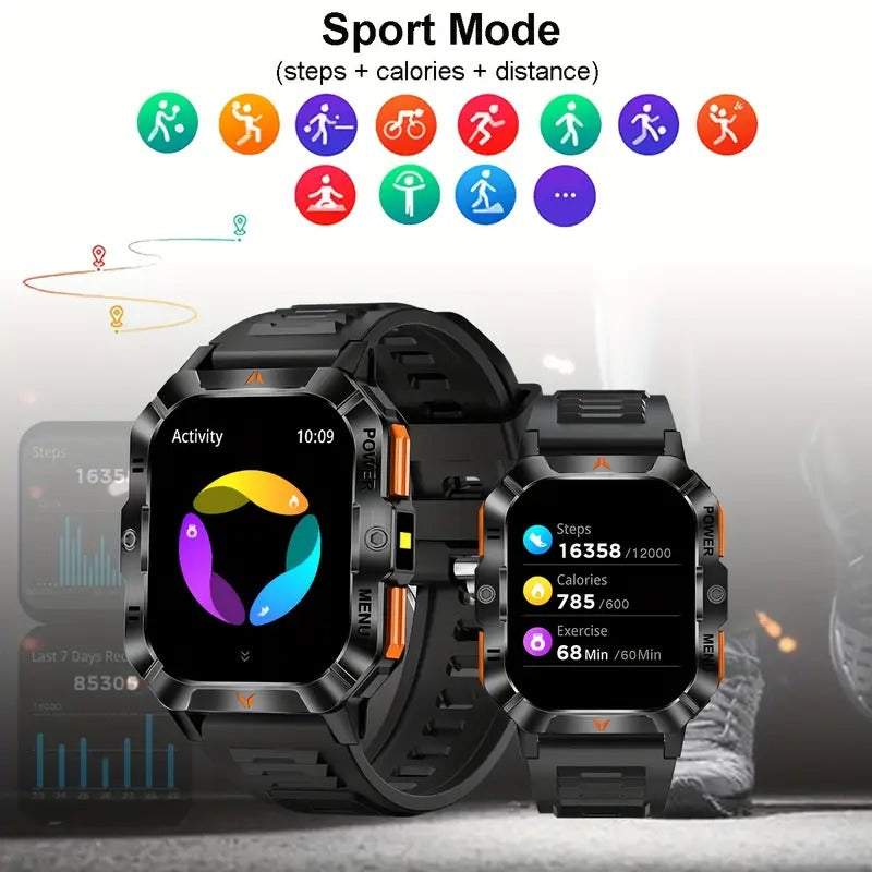 Men’s Sports Smart Watch with LED Flashlight