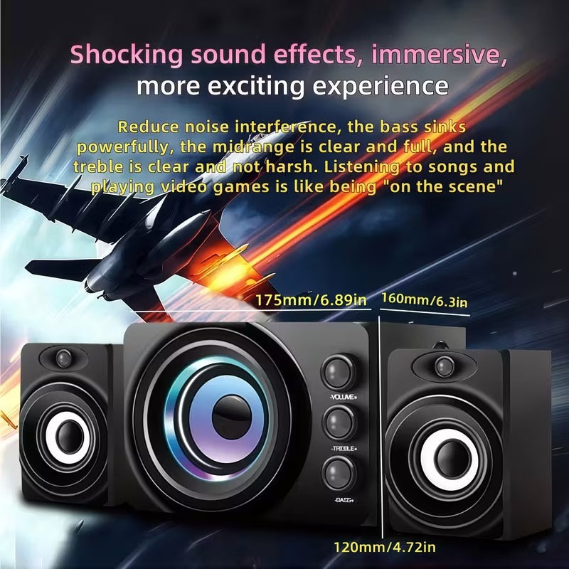 3-in-1 Surround Sound 2.1 Channel Speaker