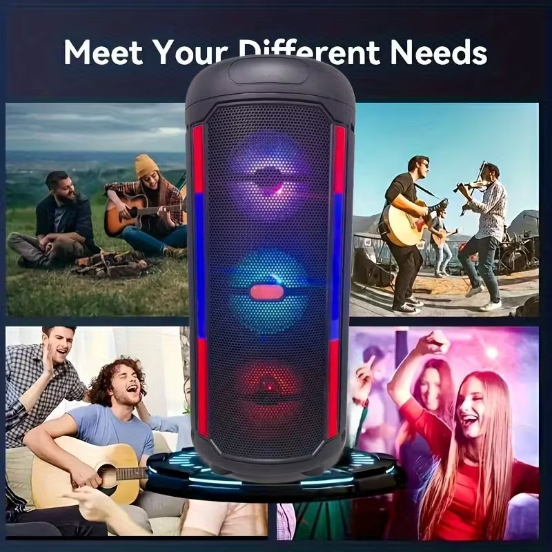5000W Dual 9cm PA Speaker with Mic & Colorful Lights