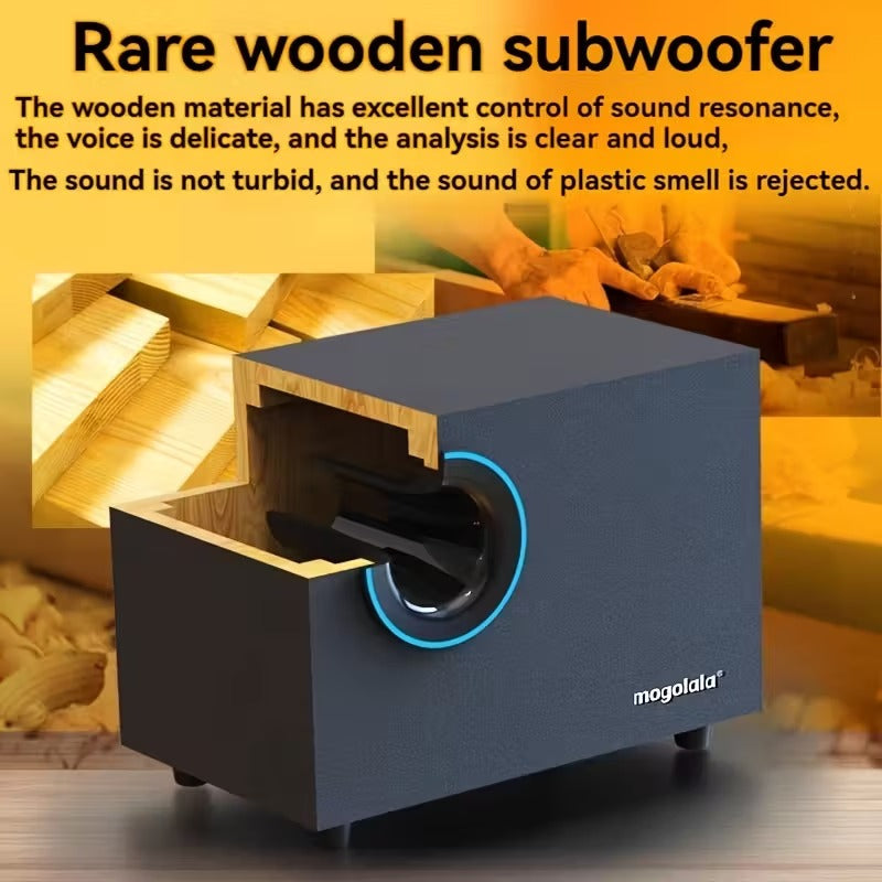 Wooden Computer Speaker with Bass