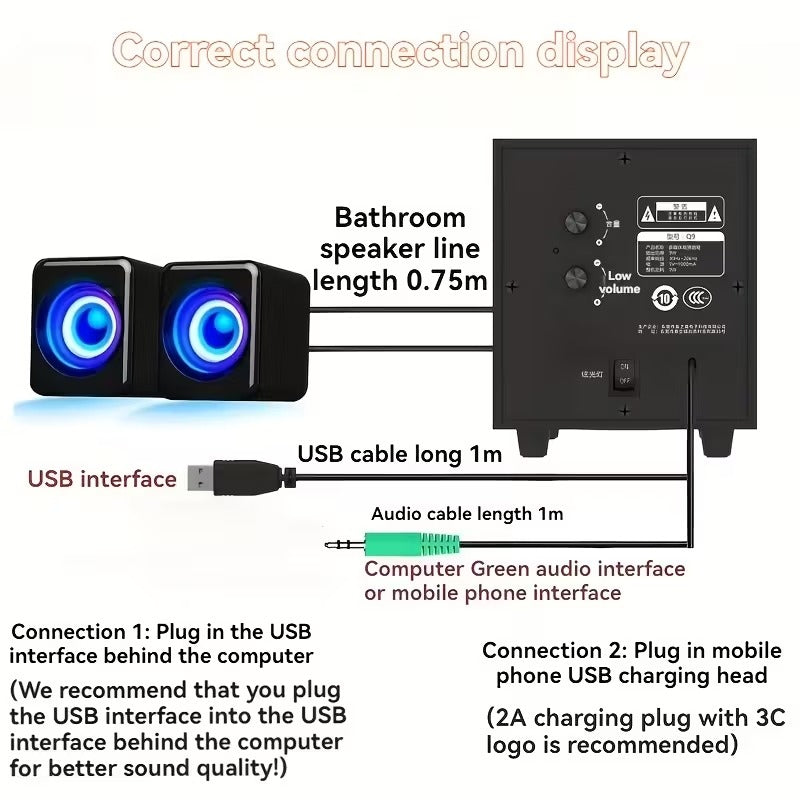 Wooden Computer Speaker with Bass