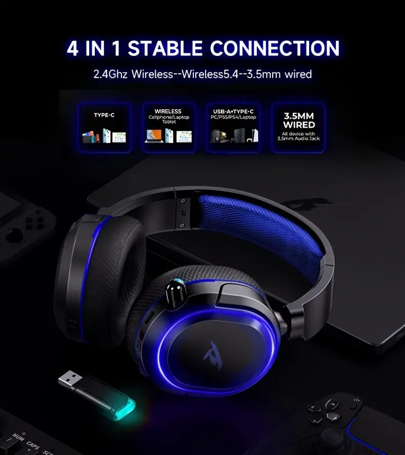 Wireless RGB Gaming Headset Surround