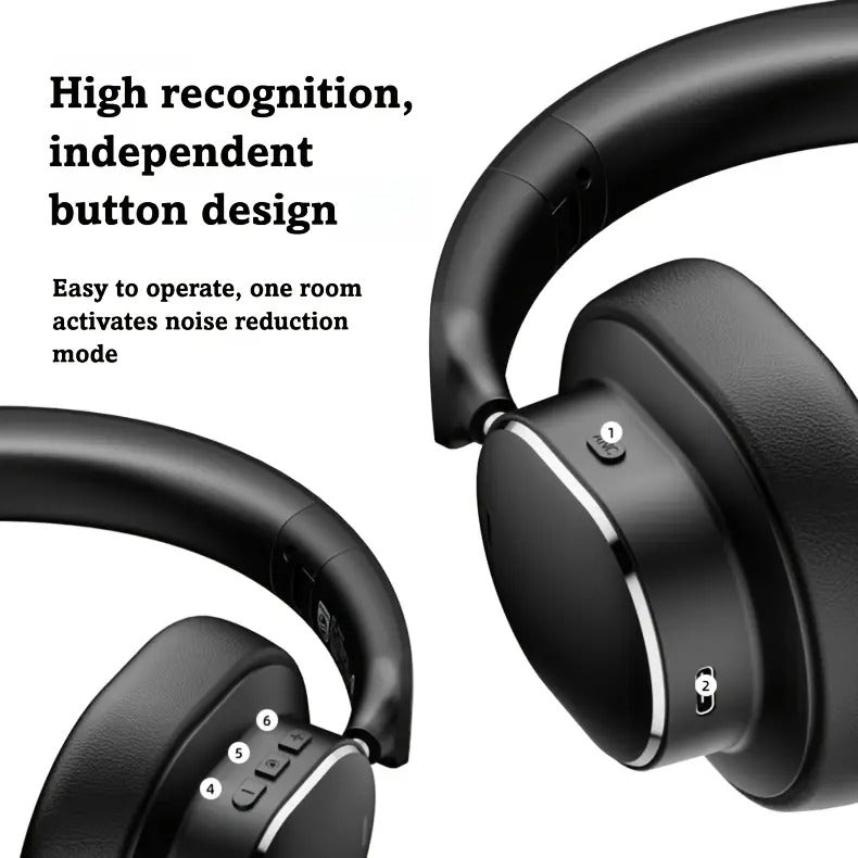 Wireless Bluetooth Over-Ear Headphones with ANC and Mic