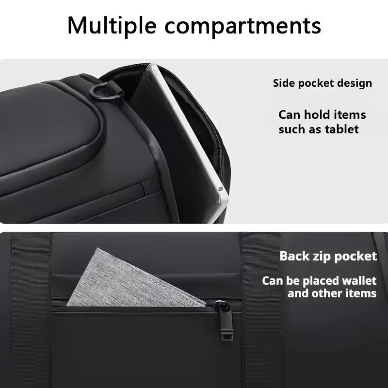 Nylon Travel Bag with Shoe Compartment