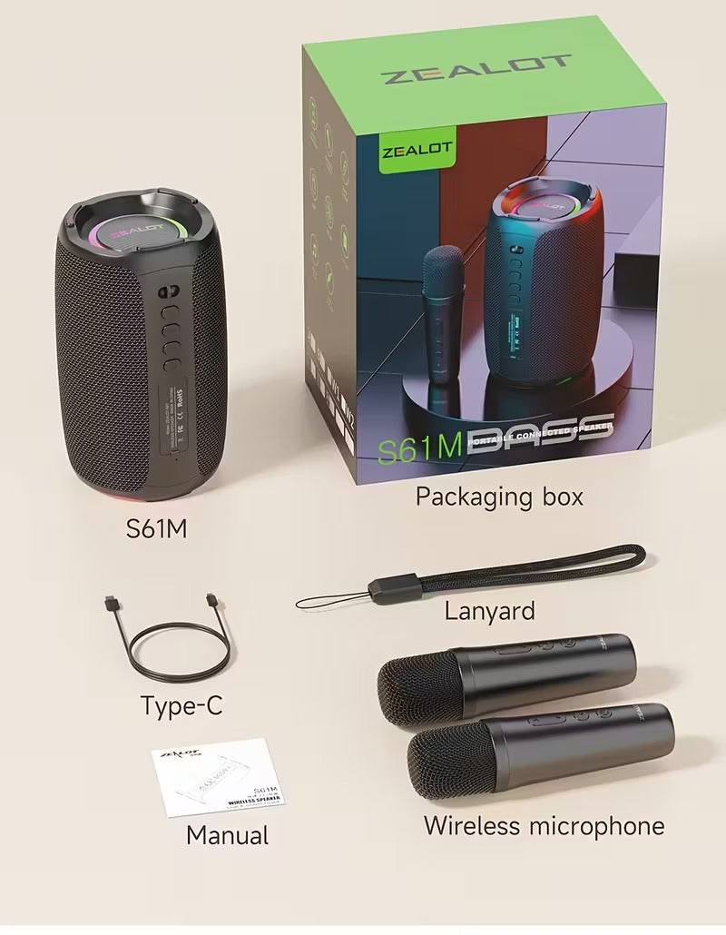 Wireless Speaker with Dual Microphones