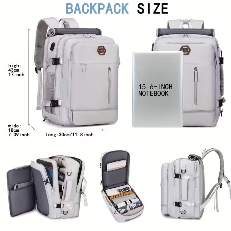 Airline Carry-On Backpack with USB Port & Laptop Compartment