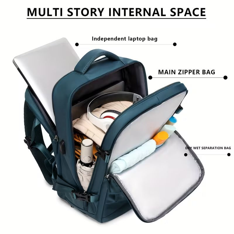 Business Laptop Backpack with USB Charging Port