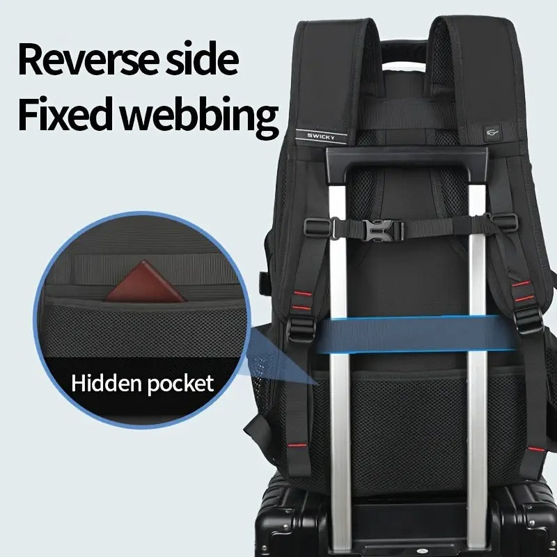 Expandable Laptop Backpack with USB Port and Shoe Compartment