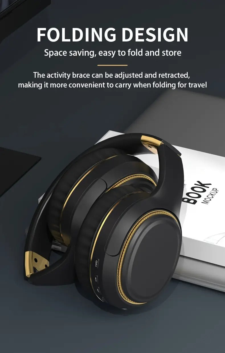 Wireless Headset with RGB Lights and Foldable Design