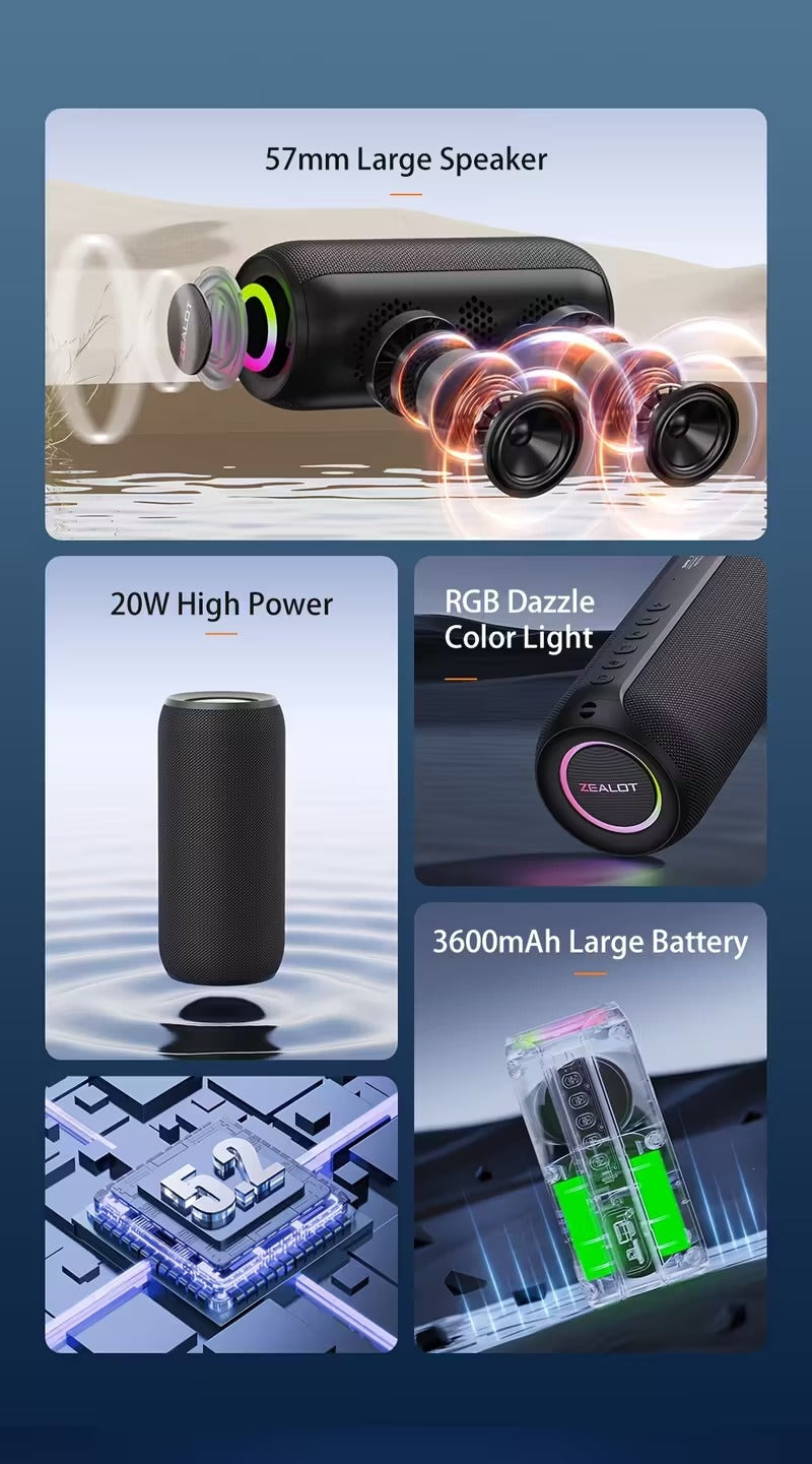 Wireless Speaker with Dual Pairing & 2 Microphones