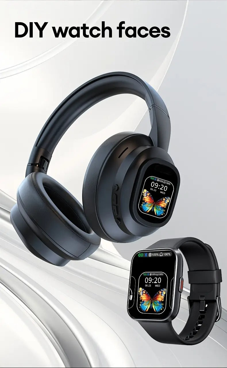 AI Translation Headphones LCD Touch Wireless Earbuds